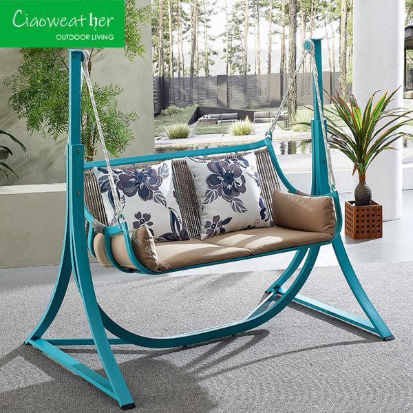 Modern Design Style Garden Swing Chair with Foam Cushion and Outdoor Water-Resistant Fabric