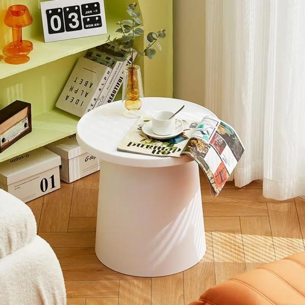Modern Round Coffee Table for Home Furniture Nordic Plastic Small Mobile Living Room Aesthetic