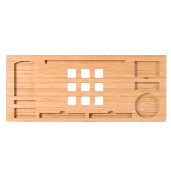 Custom Logo Natural Bamboo Computer Stand in 60x25x6cm for Modern Luxury Design