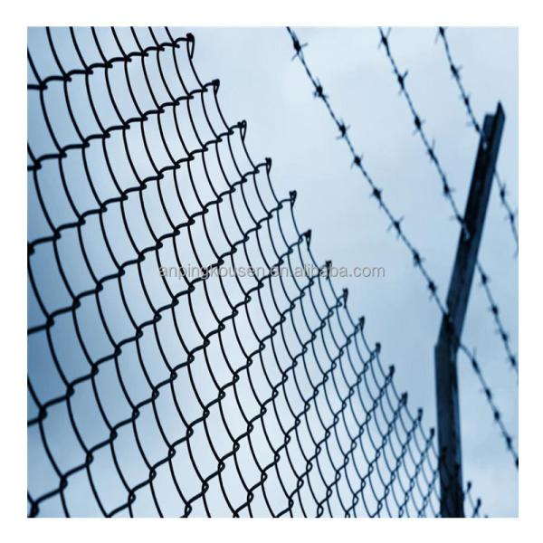 8 Ft Galvanized PVC Coated Chain Link Fence Wire Mesh with Barbed Wire Low Carbon Steel