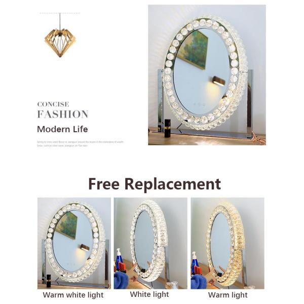 LED Light Up Makeup Mirror Crystal Vanity Mirror Hollywood Style