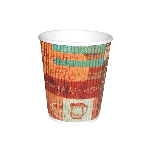 Disposable Custom Takeaway Coffee Cups Triple Wall 8 Oz Hot Beverage Cups