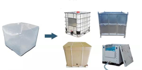 Double Valves Steel IBC Tank With PE Film Liner Bag