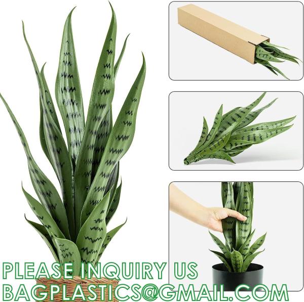 Artificial Snake Plant 26 inches Fake Sansevieria Artificial Potted Plants for Indoor and Outdoor, Home, Office