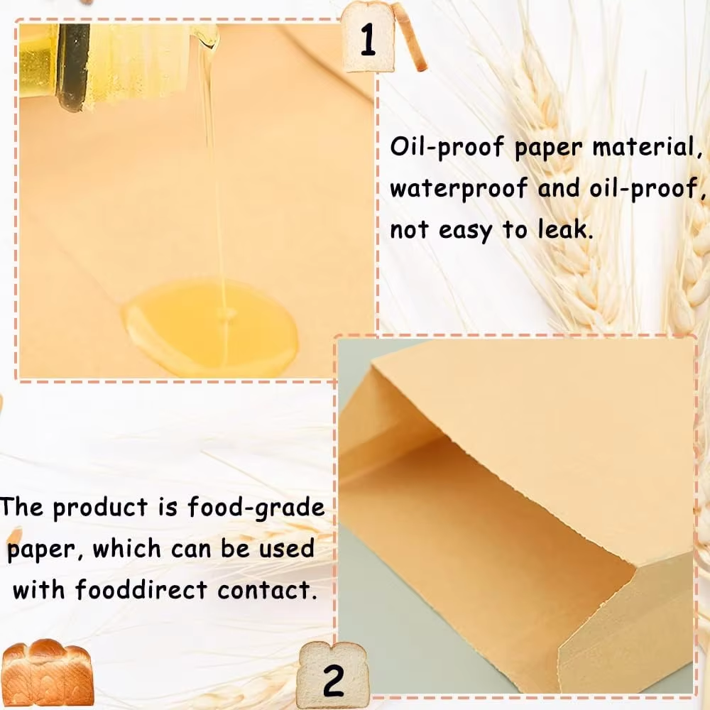 Pinch Bottom Paper Bread Bag Custom Paper Bread Storage Bags Bread Cookie Packaging for Bakery