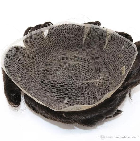 Perruque pour cheveux humains noirs naturels personnalisés avec une densité de 120%