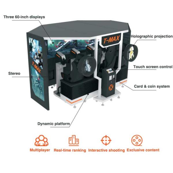 цвет черноты игрового автомата имитатора стрельбы лазера оружия аркады 5Д Тмакс видео-