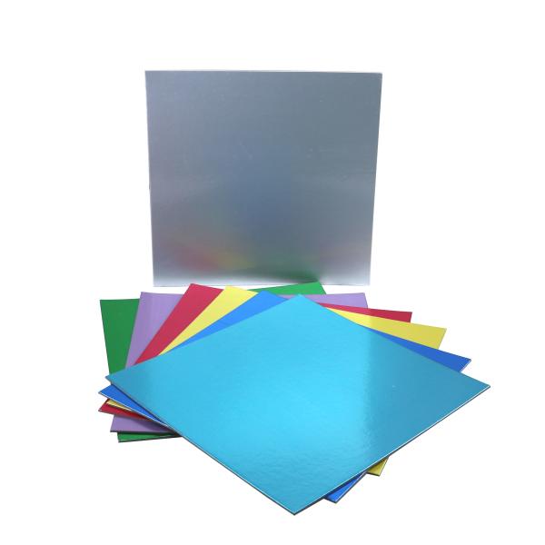 Eco Friendly Square Colorful PET Film  Cake Cardboard Base