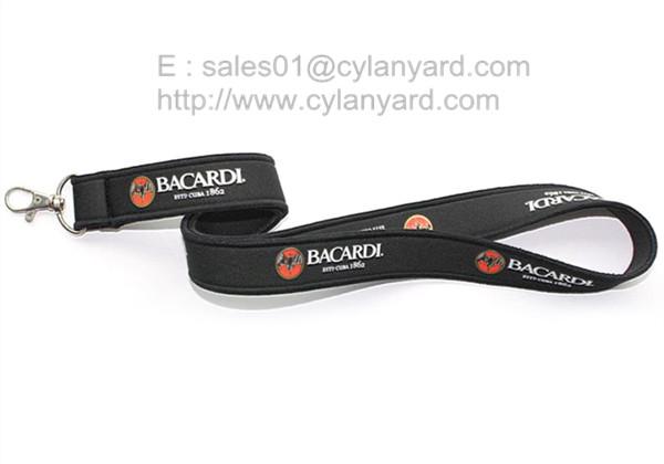SBR neoprene rubber lanyards wholesale, full colour print neoprene id  ribbons,