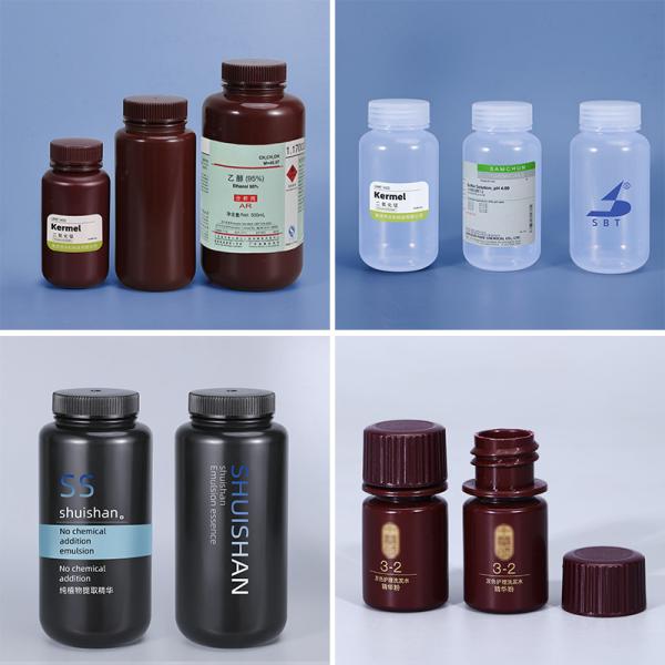 Empty Round Reagent Containers BPA Free PP Polypropylene Bottles