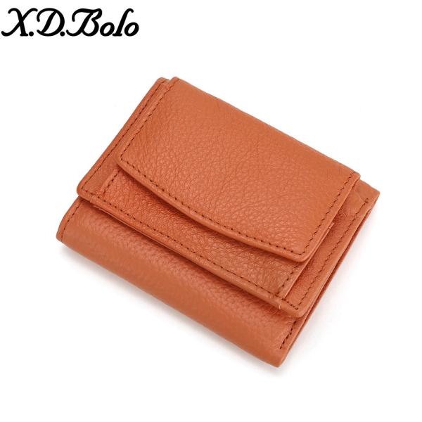 ANTI-THEFT BRUSH WOMEN'S LEATHER WALLET SHORT CARD BAG THREE FOLD SMALL WALLET RFID MINI COWHIDE COIN WALLET CROSS-BORDE