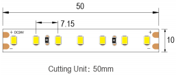 Прокладка 2835 140LEDs СИД ERP 9.6W в блок метра БЕЛЫЙ 3000K 50mm отрезала для крытого