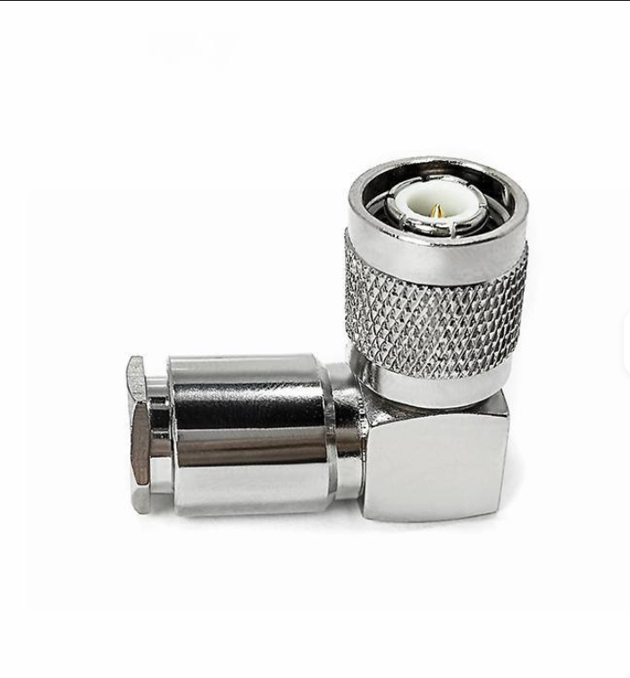 TNC Male Plug Right Angle Elbow RF Coaxial Connector with IP67 Rating for 0~3GHz