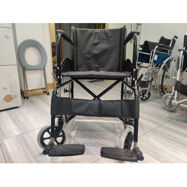 Fixed Armrest Folding Steel Wheelchair Weight Limit 100kgs
