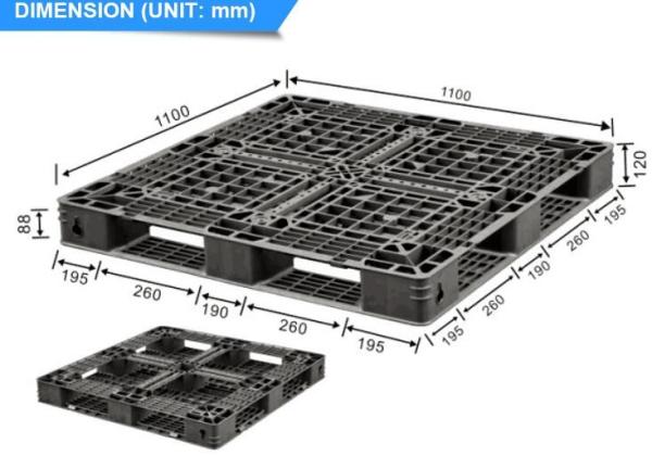 Light weight one time plastic pallets for transport and storage, Heavy duty cross bottom plastic pallet with 6 runners