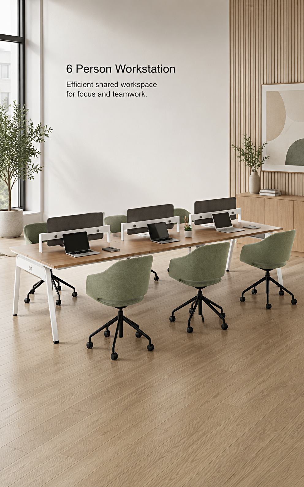 Improve Workplace Productivity with 6 Person Open Space Office Workstation and Privacy Divider Panels