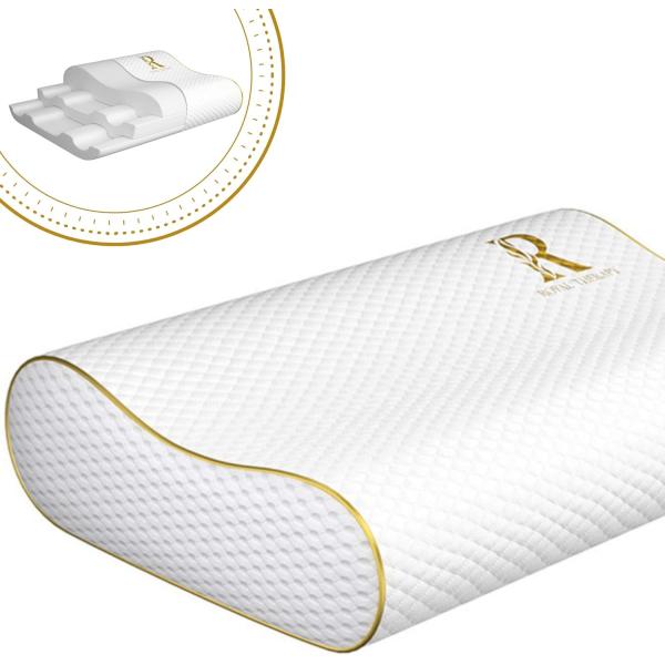 Striped King Contour Pillow for Side Sleepers Memory Foam Pillow Cervical CertiPUR-US