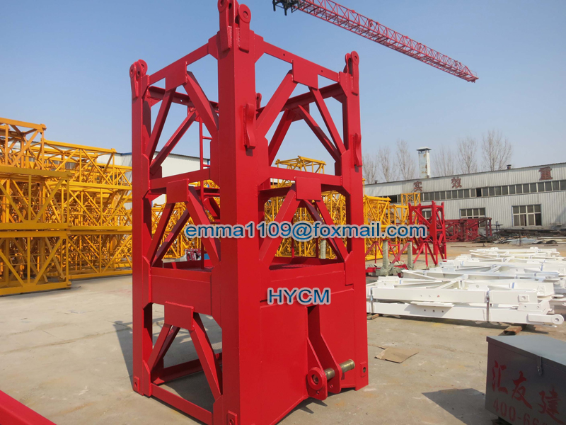 Горячий 6T Luffing Tower Crane с мачтой L46 Секция 45M Boom Jib Внутри зданий