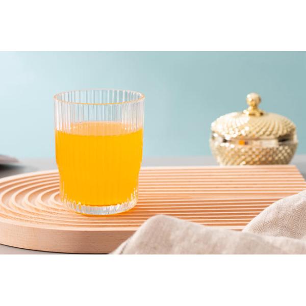 Ripple 12 Ounce Glass Drinking Cups 341ml Ribbed Vertical Striped Glass Tumblers