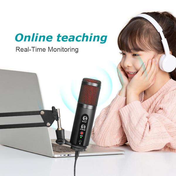 USB2.0 XLR Condenser Microphone Broadcasting KTV Karaoke RGB Gaming Mic