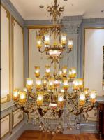 Estilo europeu Lustreiro de cristal redondo de grande porte Lustreiros de cristal extra grandes
