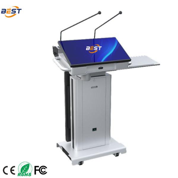 Smart Multimedia Podium with Adjustable Screen Angle 1920x1080 Resolution and Max Lifting Height 150mm