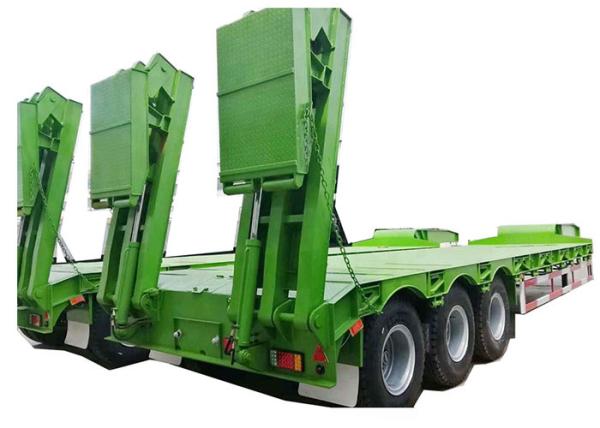 12ft verde 2 Gooseneck destacável de Axle Low Bed Semi Trailer Q345B