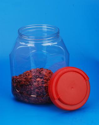Food Grade Clear Plastic Jars With Screw Lid 71 * 71 * 123MM Outside