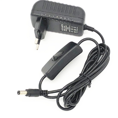 Plug In EU Plug Adapter AC 100-240V DC 12V 2A 24w Power Adapter with ON/OFF Switch