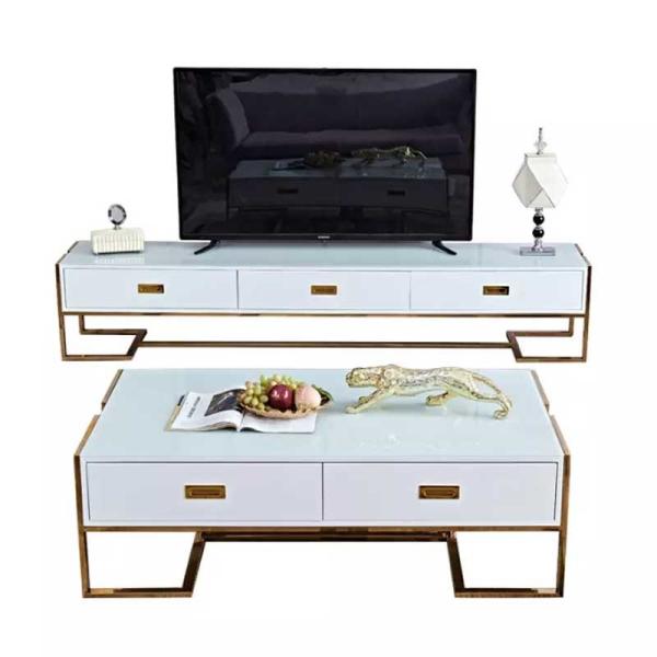 Modern Luxury TV Stand Center Table With Storage Drawer Home Furniture