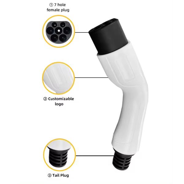 1Meters Length 32AMP Rated EV Charging Extension Cable for Electric Vehicle Charging Station and Type2 Plugs Compatibility