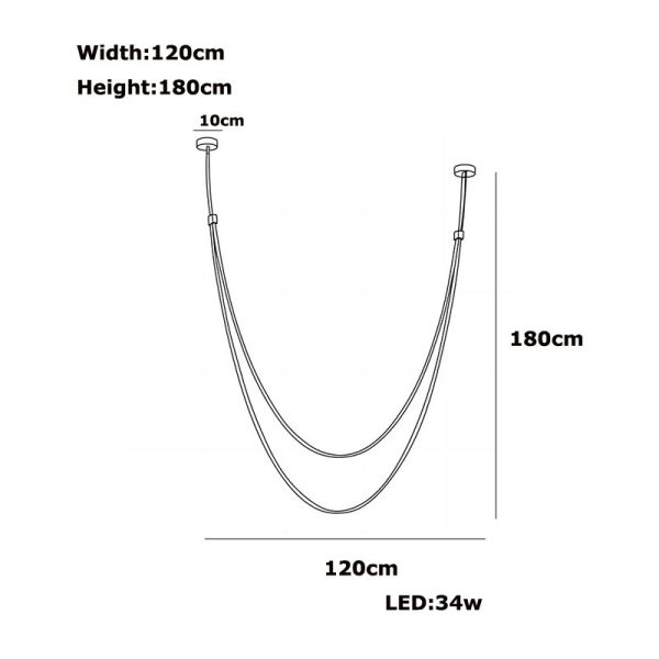 Dimmable LED Fexible Brown Black Leather Belt Chandelier (WH-NC-132)