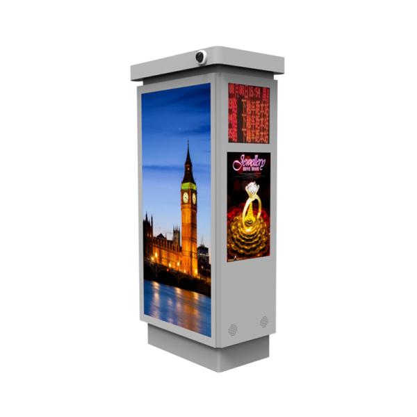 Floor Standing Bus Stop Digital Signage High Brightness With Multi Screens