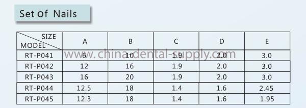 LM - 04 Dental Lab Instruments , Dental Surgical Instruments Pins Set Of Nails