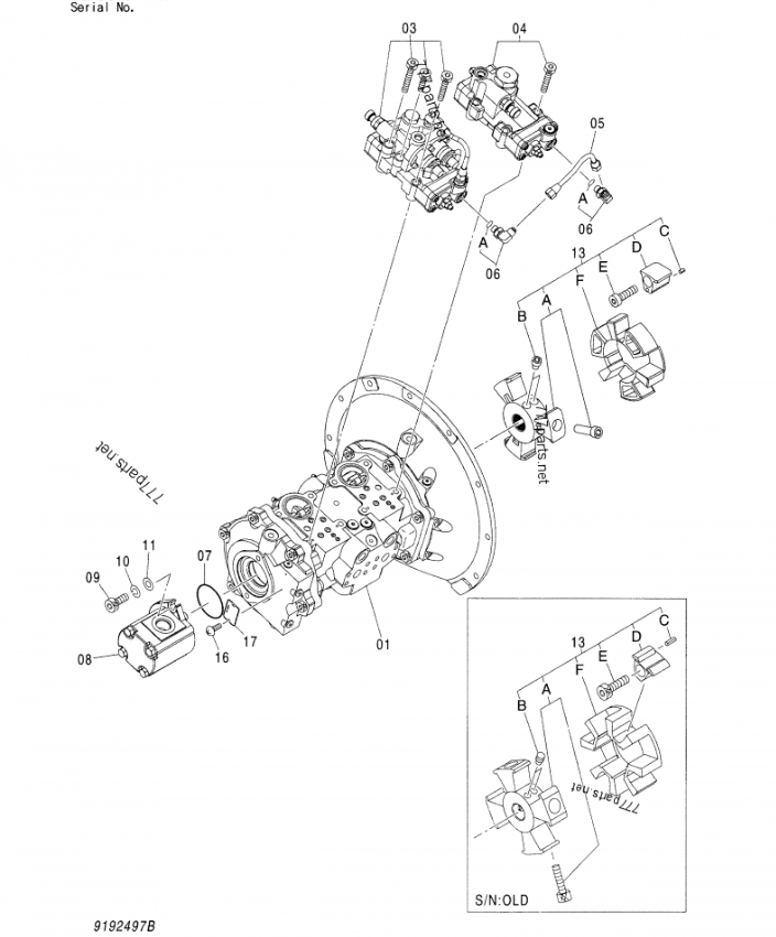 ZX110 ZX120 ZX130 ZX130H ZX130K ZX135 ZX135US Hydraulic Pump For Hitachi Excavator Parts 9197338 9193375 9197339 9227636 9192497 9227923 HPK055AT-RH17A HPK055 Piston Pump