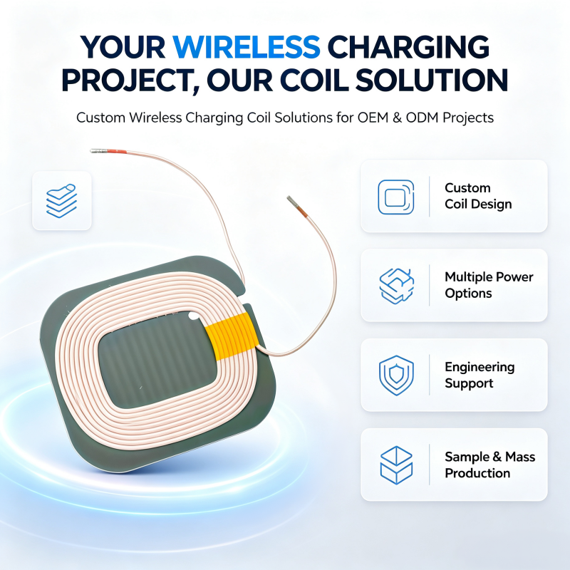 15W 25W 3-Coil Flat Winding Wireless Charging Transmitter Coil for Automotive and Wearables