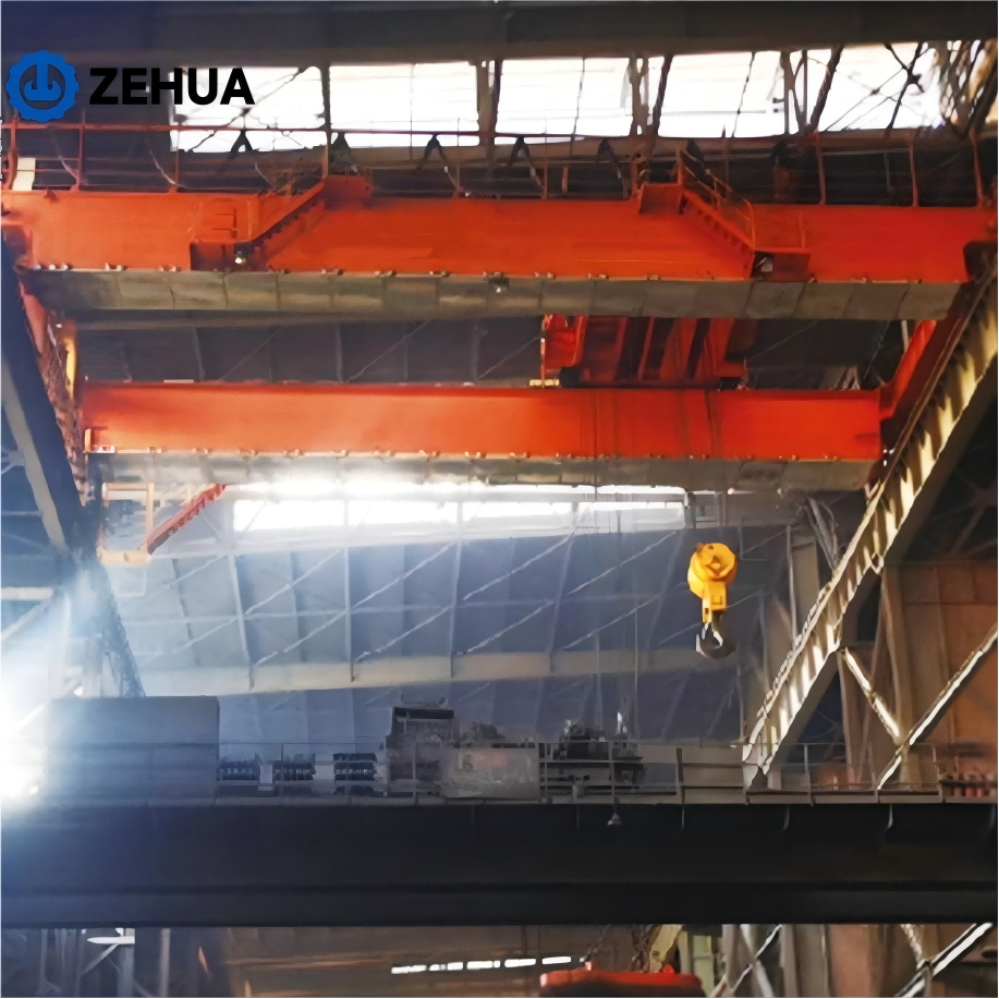 Zehua Intelligent Steel Double Girder Bridge Crane 30m Span 25m Lifting Height Henan-Made for Metallurgical Industry