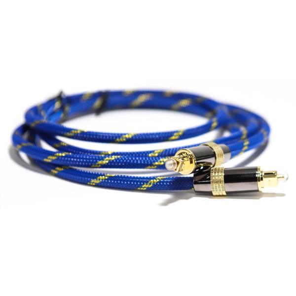 Оптический кабель Toslink Didital с золотым покрытием 4K, тканая синяя веревка, коаксиальный звук HiFi для аудиофилов HiFi 1,2 м 2 м