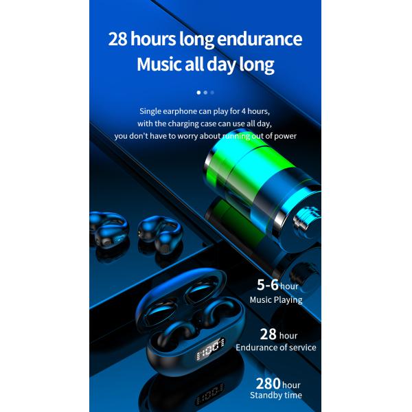 Waterproof Standard IPX-6 TWS BT 5.3 Earphone Touch Control and Battery Indicator Digital Display for LED Wireless Headphone