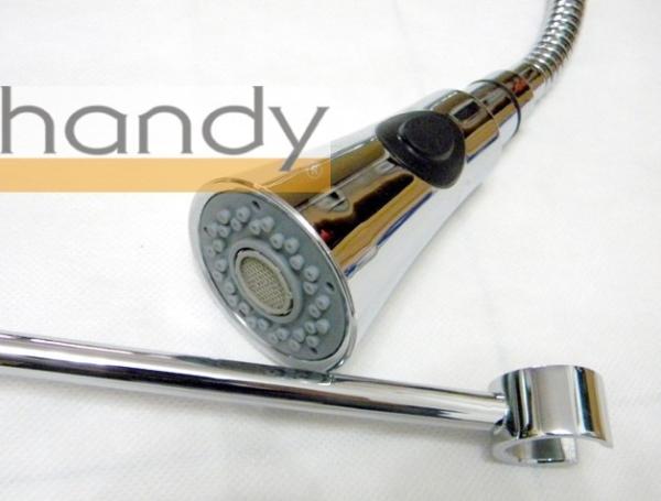 Commercial One Handle Brass Kitchen Sink Water Faucet / Deck Mounted Chrome Mixer Taps