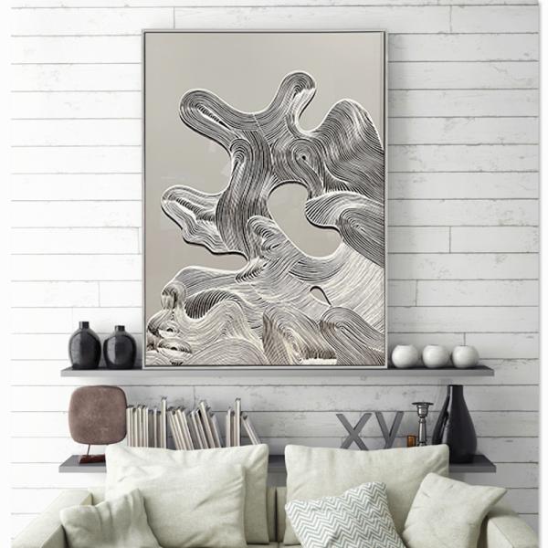 Paysage Sujets de la maison Relief décoratif Géométrie Peinture murale Art 3D Texture abstraite Peinture murale à la main Peinture à l'huile au couteau