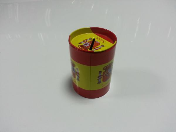 Metal Piggy Round Tin Coin Box Containers Tin Can For Coin Saving , Money Storage