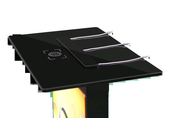 2 Sided Aluminium Fabric Edgelit / Backlit LED Advertising Display With Phone Charger Station