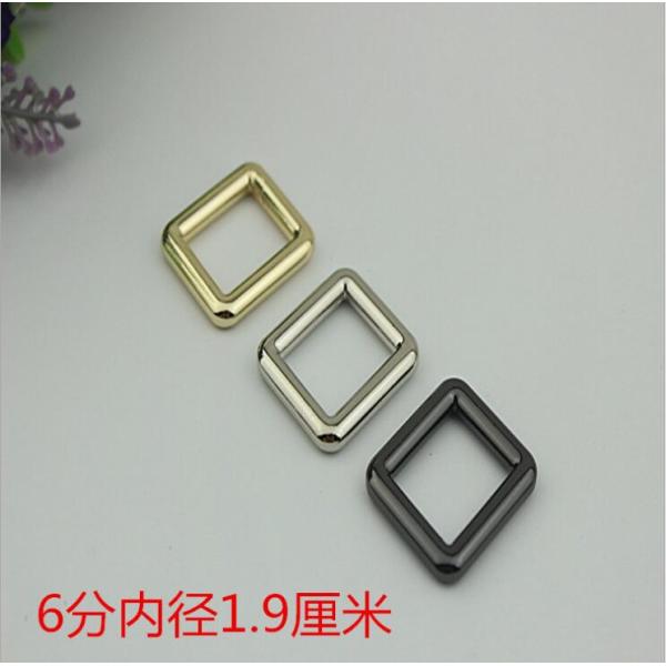 Shiny nickel zinc alloy 3/4 inch rectangle metal ring buckle for bags