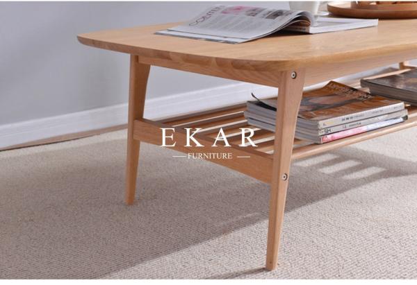 Oval Coffee Table 4 Legs Solid Wood Egyptian Style Living Room Furniture