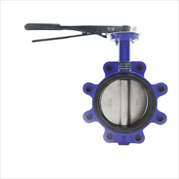Manually operated wafer-type butterfly valve with rubber soft seal for hydraulic systems and irrigation.