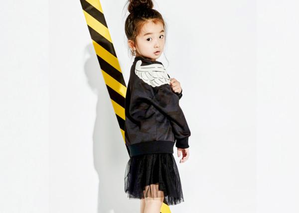 Fashion Scuba Kids Girls Clothes Girls Pullover Sweater With PU Wing Print