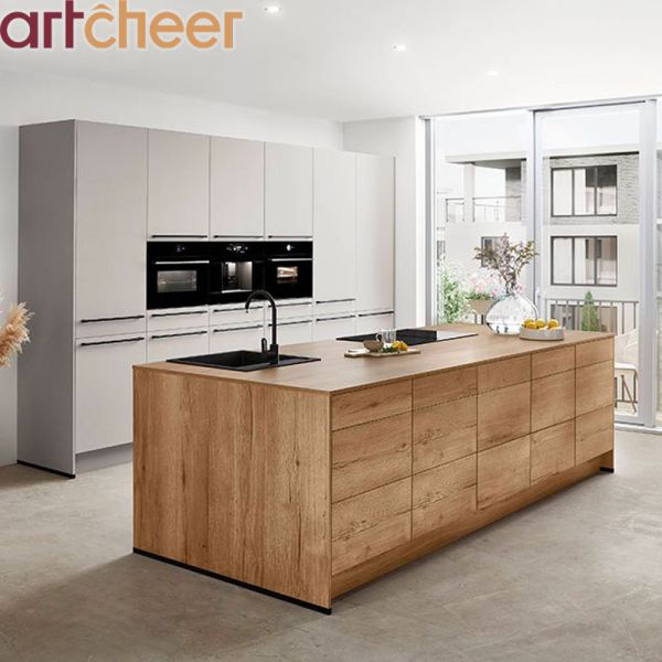 Custom Size Eco-Friendly Fireproof Kitchen Cabinet Modular Kitchen for Hotel and Apartment
