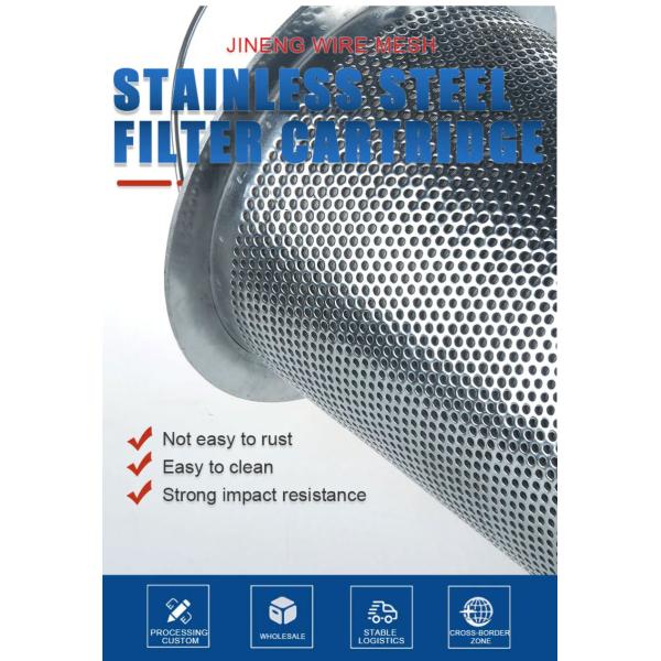 Perforated Water Filters Cartridge Stainless Steel 304 316