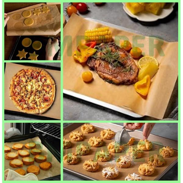 Papel de silicona de doble cara marrón de 35 g/m² y 38 g/m² para barbacoa, 24 x 36 pulgadas